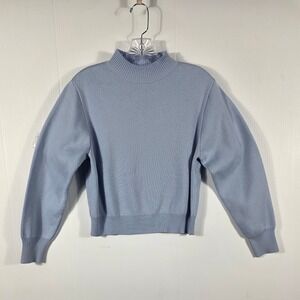 Zara Kids Light Blue Mock Neck Ribbed Knit Sweater Size 13-14 Years 164 cm